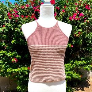 Active USA Knitted Crop Top Halter neck Size Small